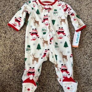 Carters Santa Clause Christmas Fleece Sleeper  - Reindeer - Snowman
